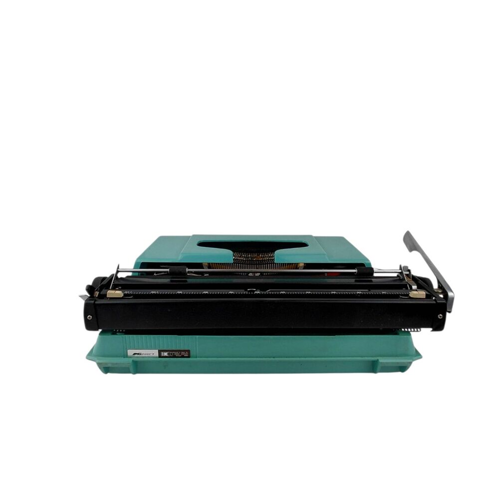 SS Kresge Wedgefield 300 Deluxe 12 Turquoise Typewriter & Case Working Japan - Picture 8 of 16